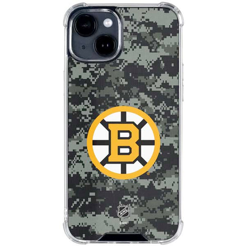 NHL Boston Bruins Camo iPhone 14 Clear Case